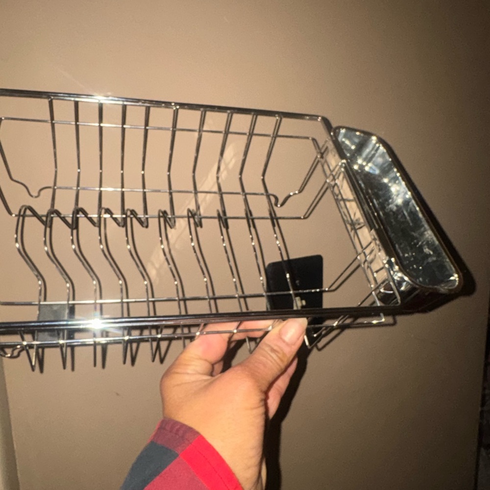 Melissa & Doug Chrome Metal Dish Drying Rack - Silver with Pots and Pans